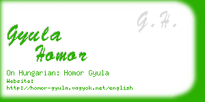 gyula homor business card